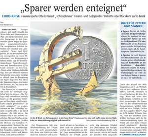Allgemeine Zeitung: Sparer werden enteignet